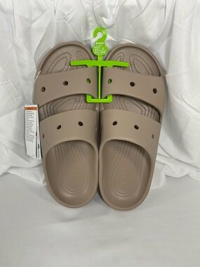 CROCS Slide Sandals in Taupe Beige